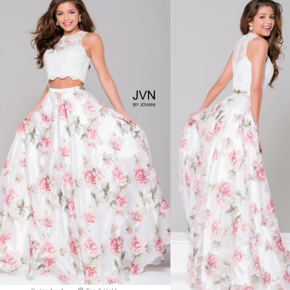 JVN Jovani Two Piece Floral Dress